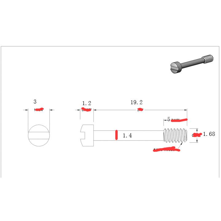 一字圆柱头半牙平尾自攻螺钉M1.7*19.2圆头半螺纹自攻螺丝不锈钢