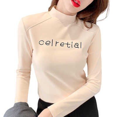 德绒半高领打底衫女秋冬2025新款