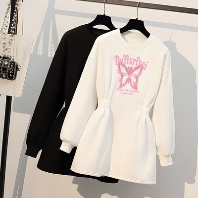 中长款加绒卫衣女秋冬2025年新款