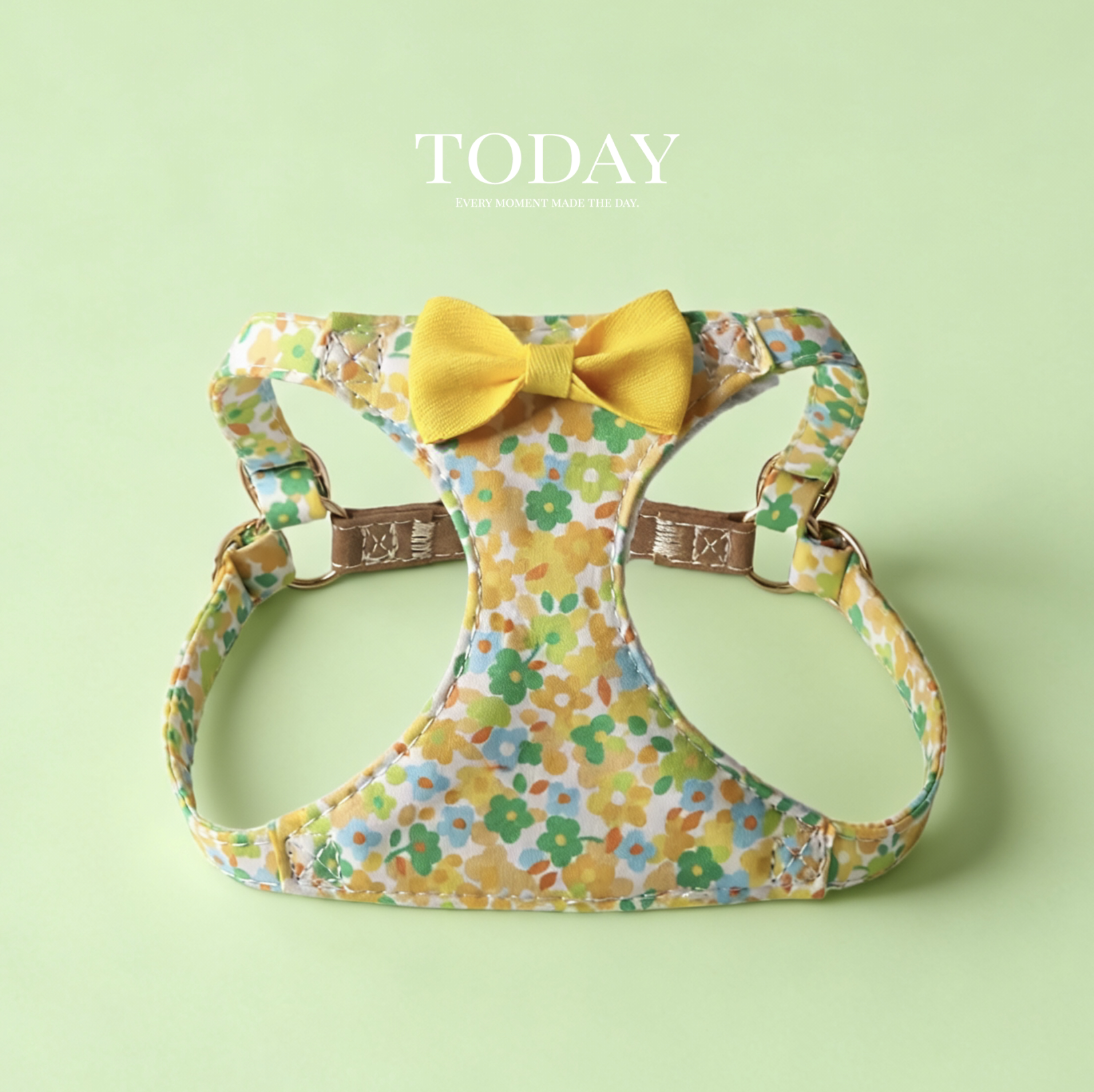 蝴蝶结碎花系列宠物狗狗猫咪胸背带套装牵引绳背心可调节四季通用