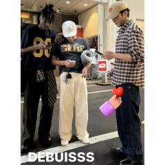 Vujade010-Ross格纹法兰绒复古衬衫休闲宽松百搭新款外套Kenijima