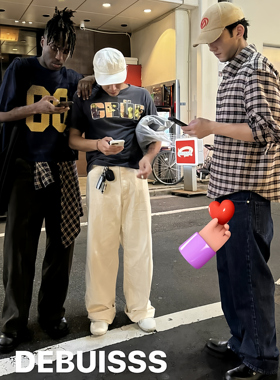 Vujade010-Ross格纹法兰绒复古衬衫休闲宽松百搭新款外套Kenijima