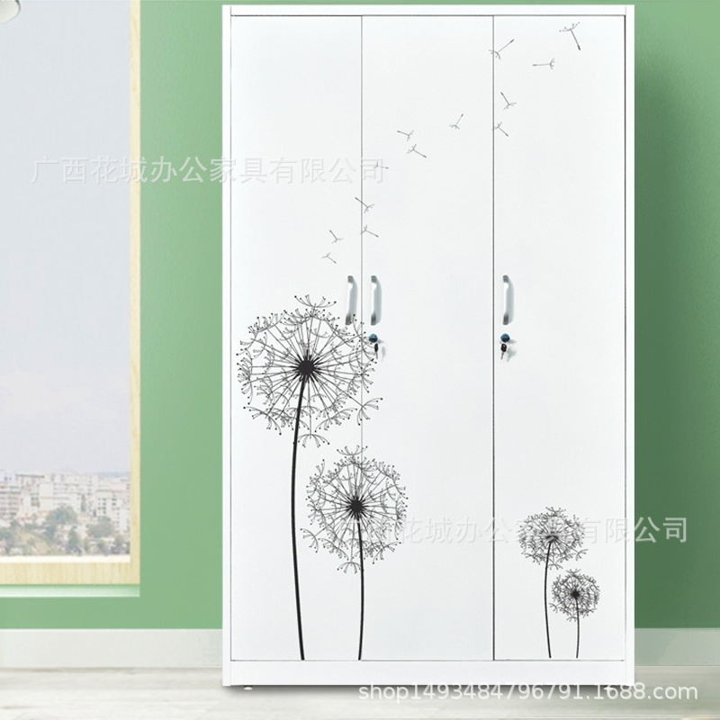 厂家直营钢制印花拆装柜家用儿童衣柜带锁收纳柜阳台储物柜