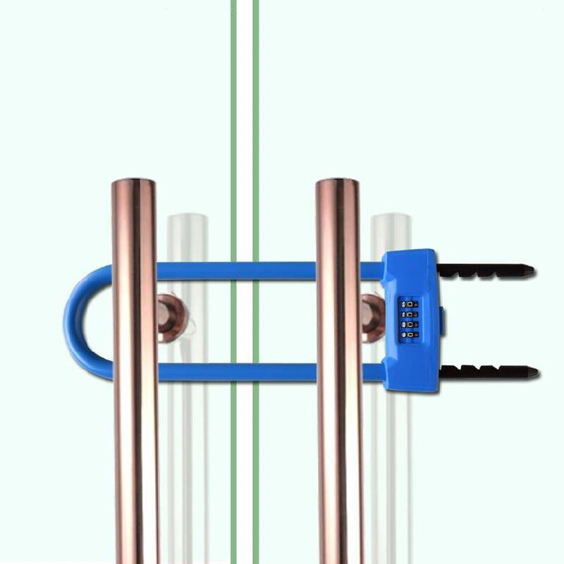 加粗防盗玻璃门叉锁数字u型锁架店门锁门锁双门密码u型H锁挂锁门