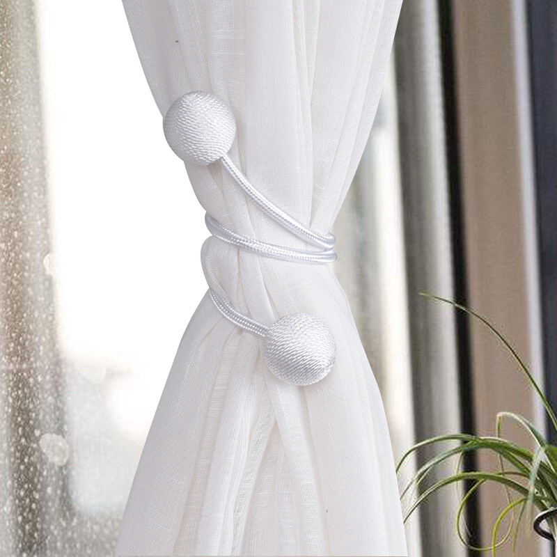 批发简约窗帘绑带圆球扭扭乐绑绳窗帘绳子窗帘扣免打孔扎带束带