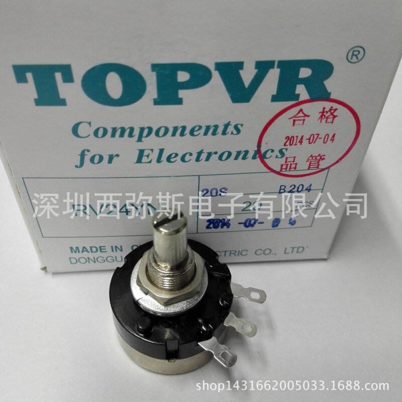 TOPVR RV24YN20S B204 单圈碳膜电位器阻值200K