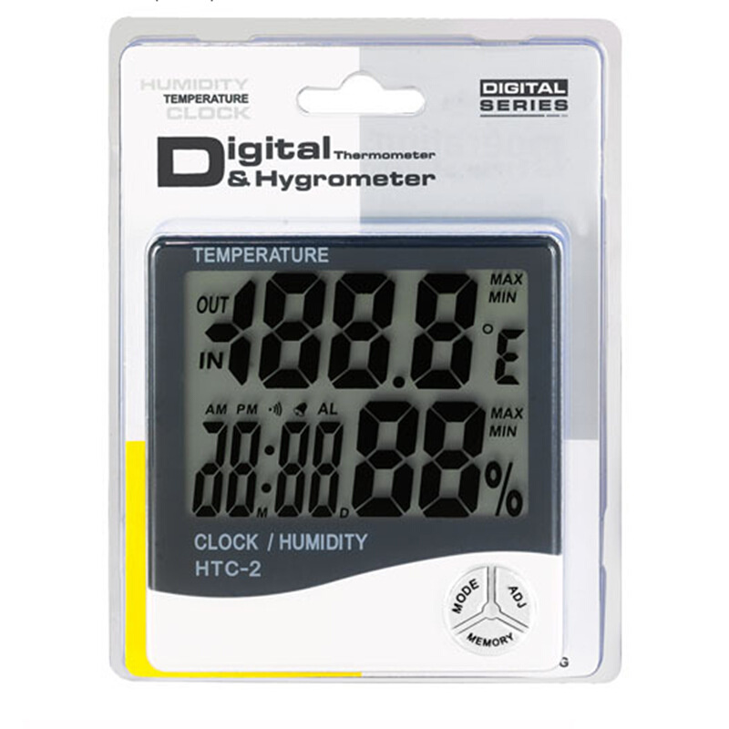 HTC-2大屏幕室内外温湿度计数显温度计湿度计外置探头可拆卸
