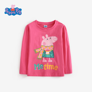 限价39.9元 小猪佩奇女宝长袖 T恤春秋圆领打底上衣洋气童衣服