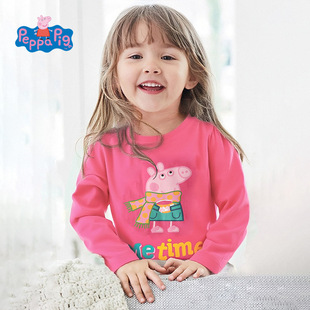 限价39.9元 上衣 圆领打底洋气春秋卡通童装 小猪佩奇童T恤长袖