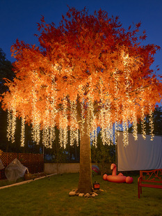 LED流星雨鞭炮灯户外庭院防水大树挂灯太阳能装饰彩灯满天星串灯