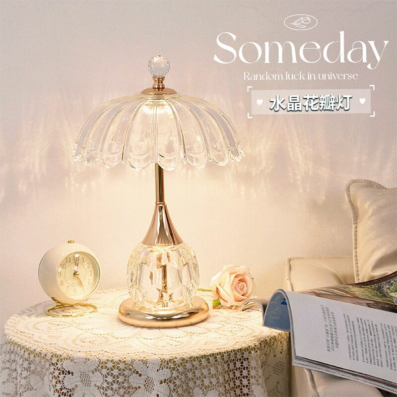 欧式水晶台灯卧室床头灯轻奢高端主卧2023年度新款高级感床头柜台
