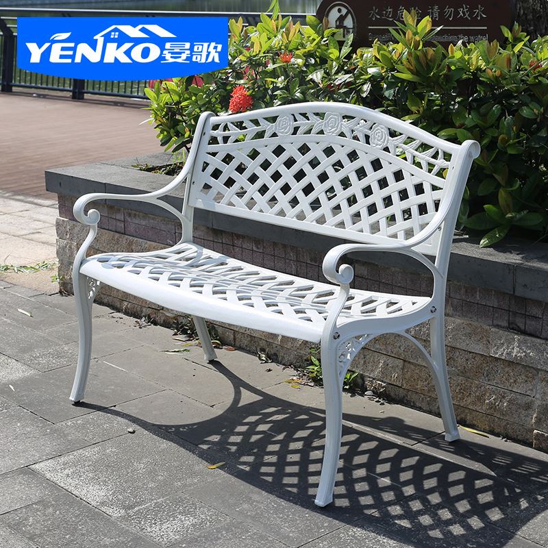 铸铝公园椅户外长椅防腐三人椅子坐椅室外花园庭院座椅休闲长凳子
