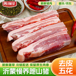 善缘佳新鲜猪肉五花肉去皮五花肉沂蒙慢养跑山猪火锅烧烤食材原切