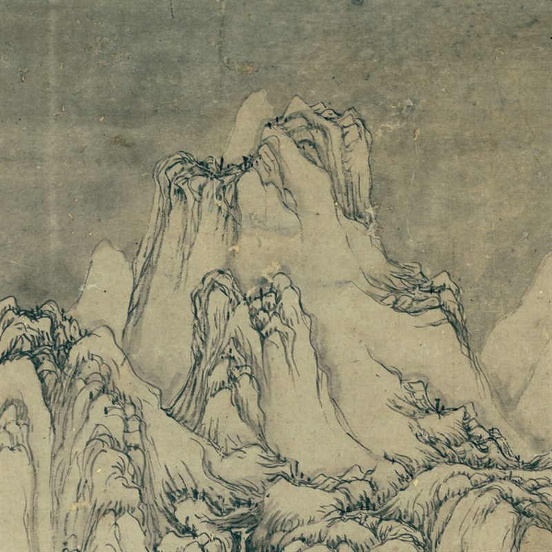 明文伯仁四万山水图万山飞雪卷轴C山水画名画真迹复制玄关书房挂