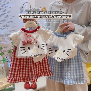 女童夏装套装2026新款洋气儿童短袖短裤两件套宝宝衣服夏季小童装