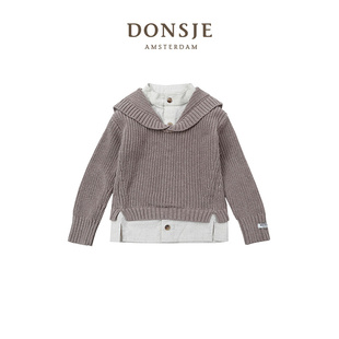 领假两件春秋款 donsje童装 衬衫 Sweater儿童毛衣女童针织衫 Joost