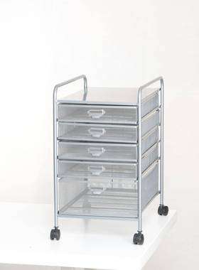 A3-5(6)收纳银灰色多层资料架家用文件柜金属文件推车网状文件架