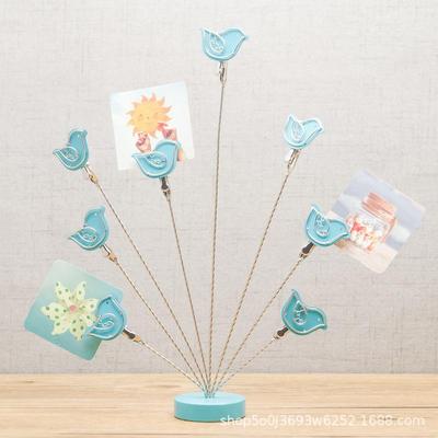 厂家创意礼品清新简洁和平鸽多头相片夹居家便签夹时尚特色便笺夹