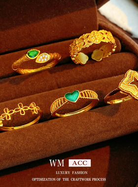 复古宫廷风锆石水滴开口戒指