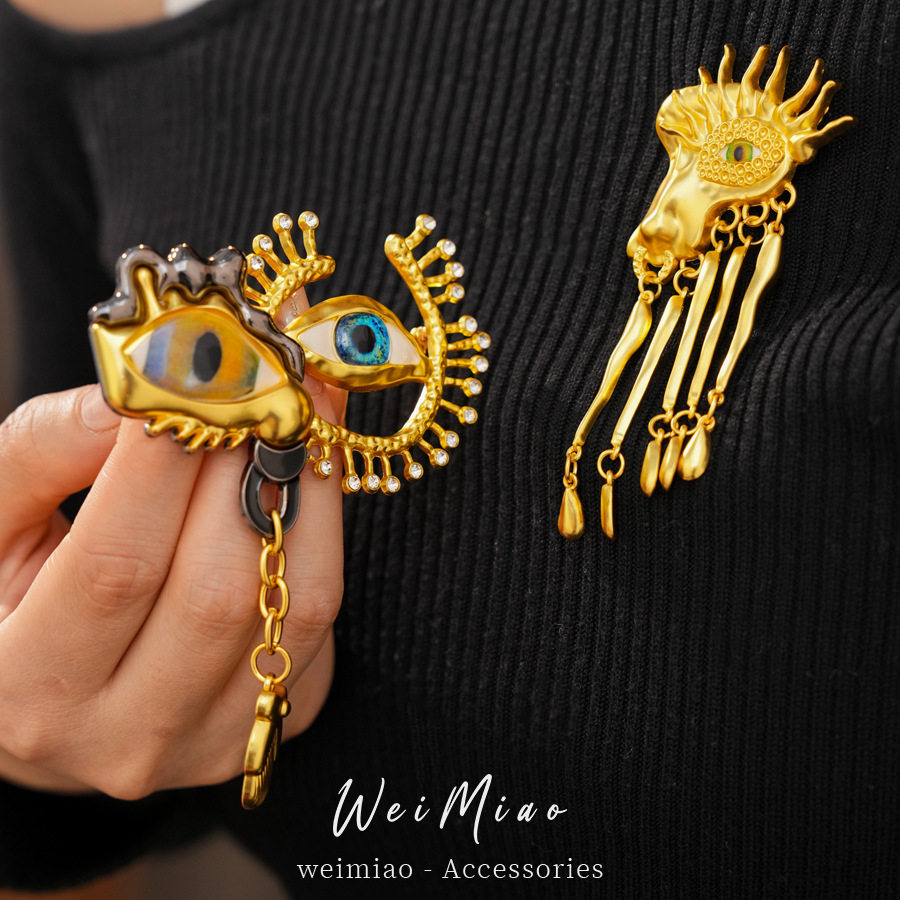废土风树脂眼睛胸针高级感轻奢别针小众夸张衣饰中古vintage饰品,饰品/流行首饰/时尚饰品新,胸针,淘宝优惠券,粉丝福利购,淘宝优惠卷