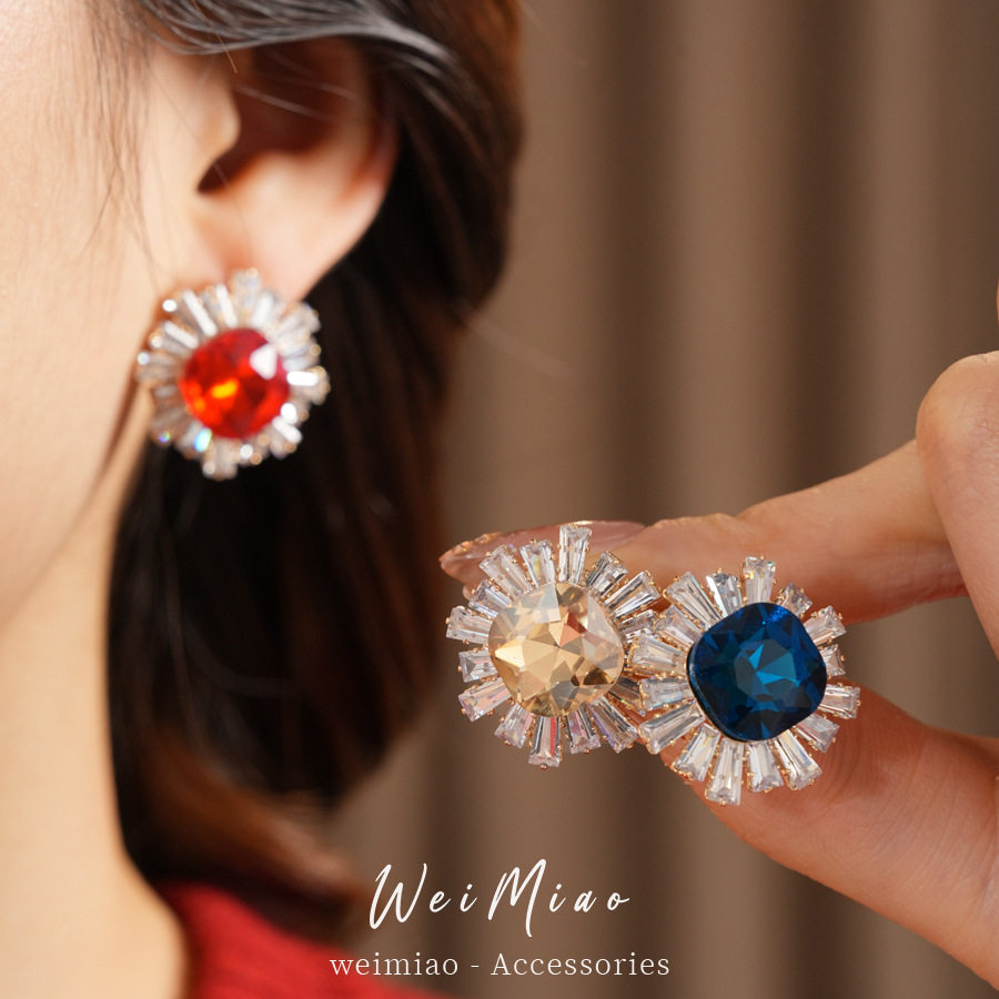 中古vintage锆石圆形方形耳钉时尚精致气质耳环轻奢高级感耳饰,饰品/流行首饰/时尚饰品新,耳钉,淘宝优惠券,粉丝福利购,淘宝优惠卷