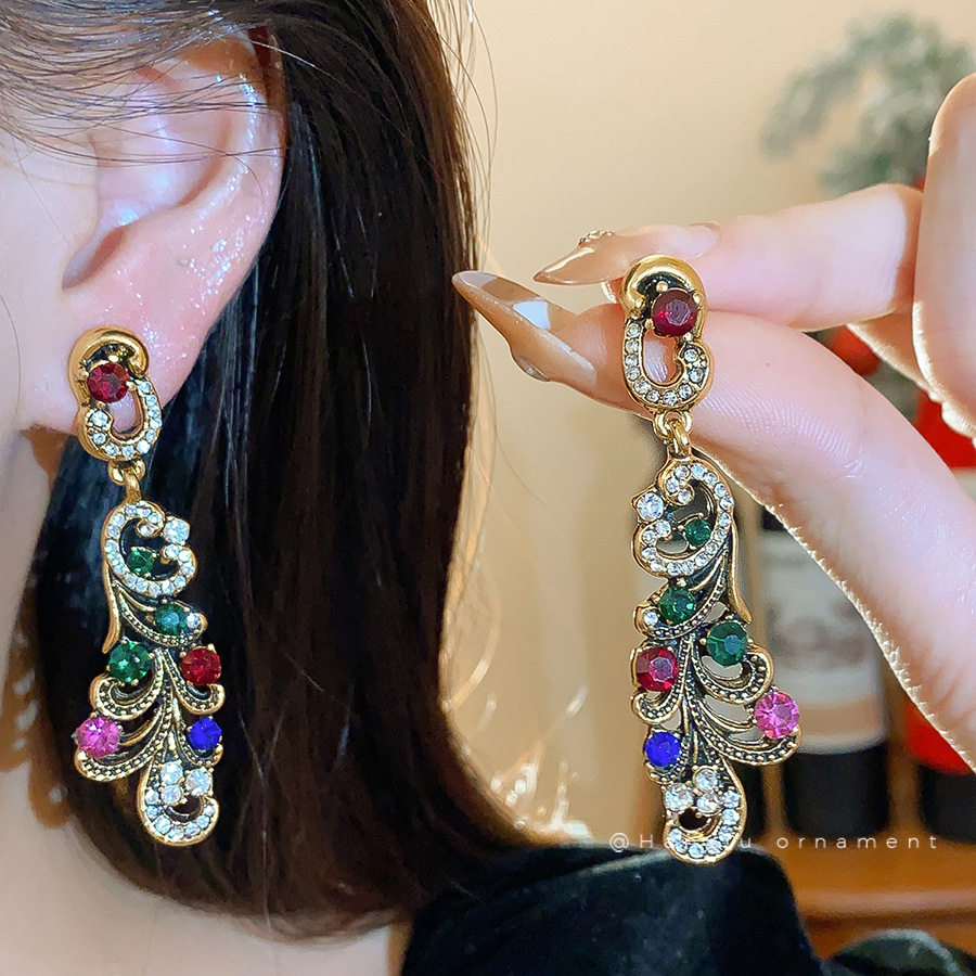 中古vintage镶钻耳环轻奢高级感独特绝美耳钉复古小众夸张耳饰女,饰品/流行首饰/时尚饰品新,耳环,淘宝优惠券,粉丝福利购,淘宝优惠卷