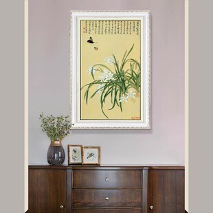 苏绣DIY套件初学 题字兰花蝴蝶 玄关客厅卧室书法 手Y工刺绣装饰