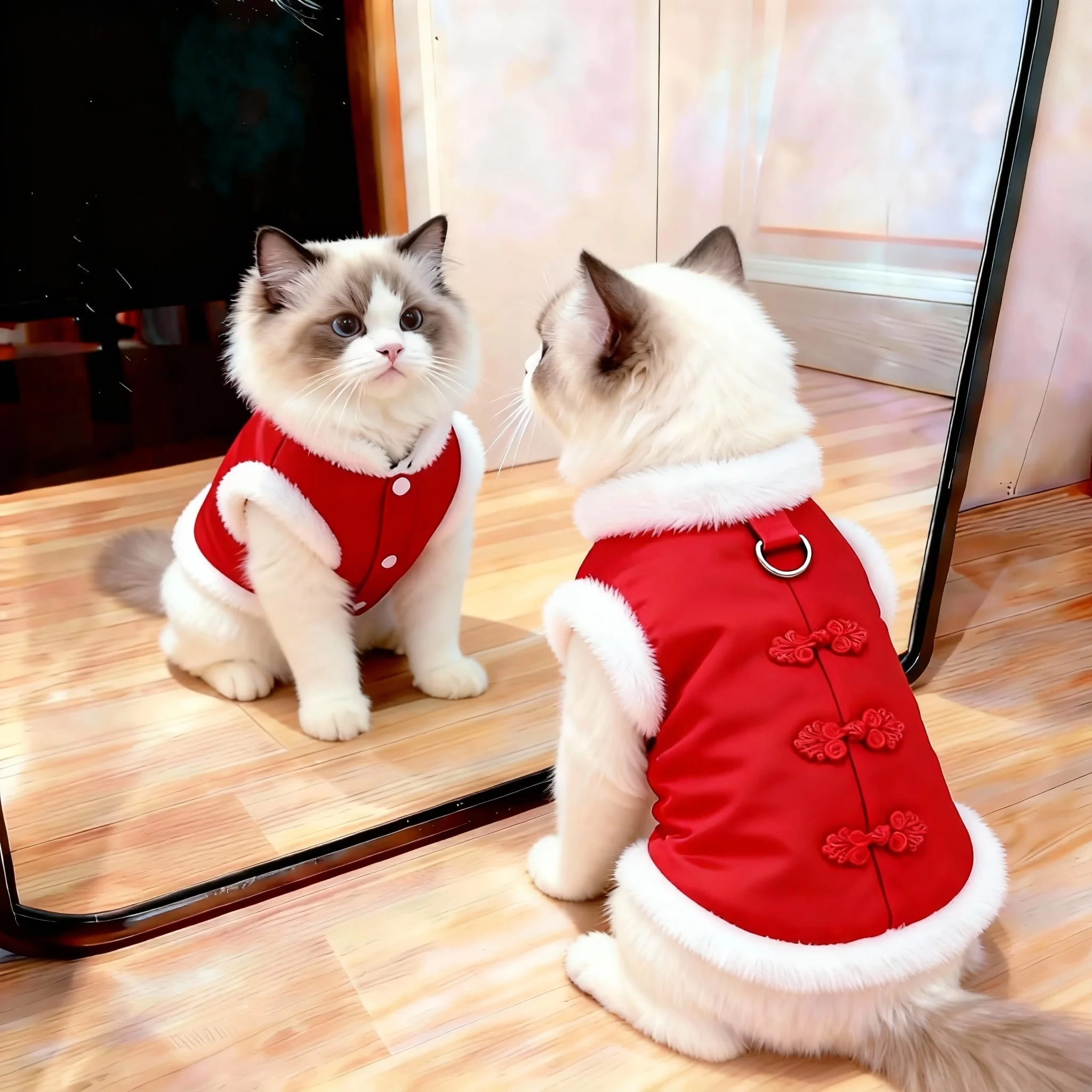 新年猫咪衣服秋冬季保暖加绒喜庆盘扣唐装宠物小型犬狗狗拜年马甲,宠物/宠物食品及用品,猫宠物服装/雨衣（新）,淘宝优惠券,粉丝福利购,淘宝优惠卷