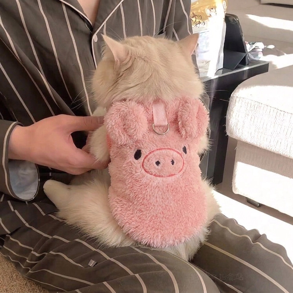 猫咪衣服秋冬款可爱背心可牵引加绒保暖金渐层布偶幼猫狗狗防掉毛