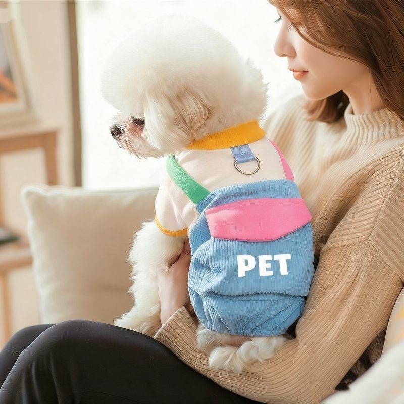 狗狗衣服秋冬款保暖口袋背带裤泰迪比熊博美小型犬宠物猫咪四脚衣