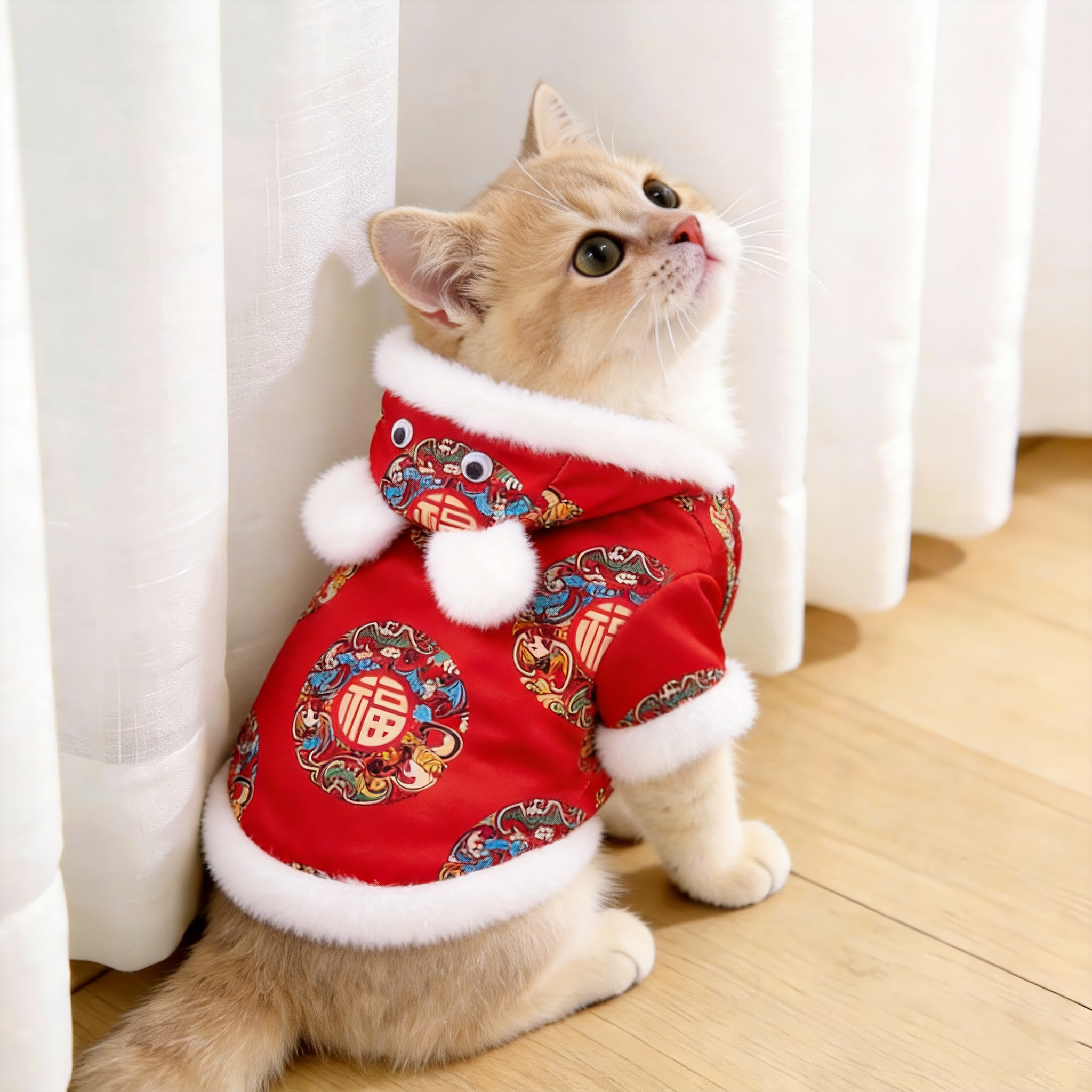 猫咪衣服冬季保暖新年喜庆唐装布偶缅因无毛猫幼猫狗狗防掉毛棉衣,宠物/宠物食品及用品,猫宠物服装/雨衣（新）,淘宝优惠券,粉丝福利购,淘宝优惠卷