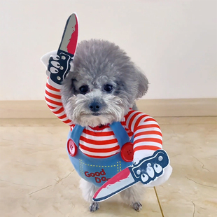 狗狗衣服拿刀搞怪春秋猫咪搞笑中小型犬网红同款带刀宠物变身服装