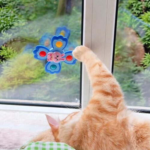猫咪玩具逗猫棒吸盘转转乐风车