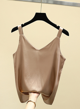 新品2022 New Fashion Tank ops WomeEn Satin Silk White Spaghe