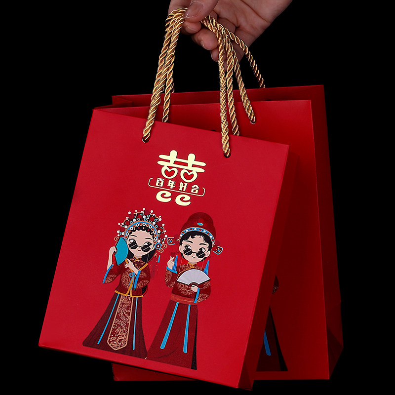 新品糖盒结婚喜糖盒子p创意中国风婚礼喜糖袋手提袋糖果袋子礼品
