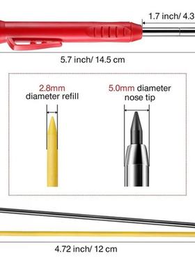 极速Solid Carpenter Pencil Set With 6 Refill Leads, BuZilt-i