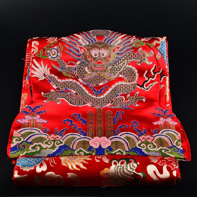 极速藏式对联长条门帘西藏民族风装饰手工刺绣八R吉祥加厚隔断红