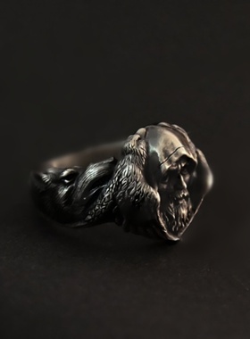 极速EYHIMD Norse Mythology Odin Raven Rings Mens VikiYng Wol