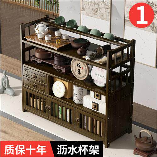 新品桌面茶杯f收纳置物架子小型博古架实木中式紫砂壶茶具茶叶摆