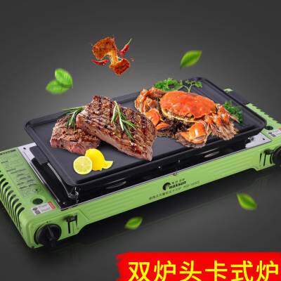新品脉鲜双头卡式炉n大功率双头炉多功能烧烤炉野外可携式露营瓦