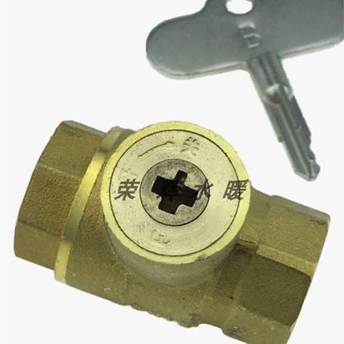 新品。加b厚全通径锁闭阀 带锁铜球阀 带钥匙铜球阀 表前螺纹球阀