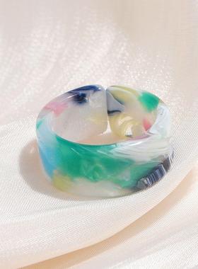 极速Korea Fashikon Vintage Simple Aesthetic Acetate Colorful