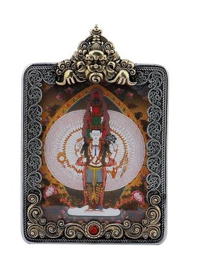 极速藏式纯铜唐h卡盒吊坠随身嘎乌盒项链十相自在金刚杵男女佛福