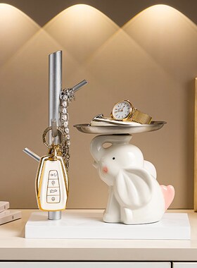 新品创意吉象钥匙收纳摆r件进门入户玄关家居桌面装饰品乔迁新居
