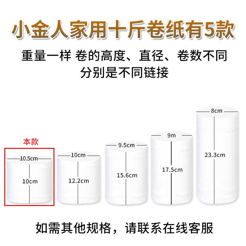 极速短卷纸厕所i卷筒纸大粗卷卫生纸家用实心10斤家庭实惠装厕纸