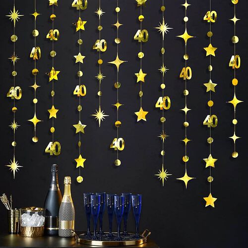 新品1Ft Gold Number 75th Circle Star 65 Happy BirthVday 40 5
