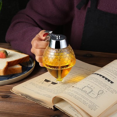 极速Japanese honey bottle honey jar squeeze honey jam .press