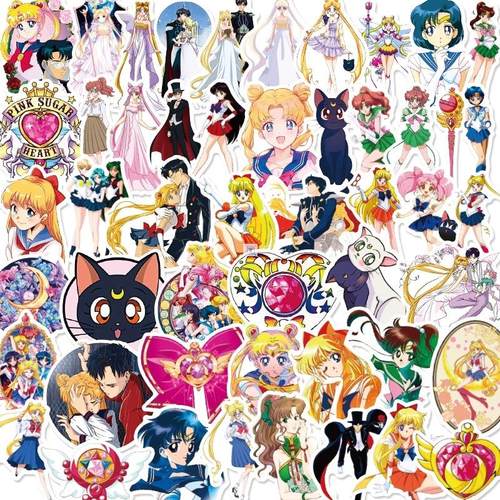 极速50pcs/pack Japanese animye Sailor Moon Stickers For Cars