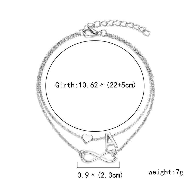 极速2023 Summerj New A-Z Letter Initial Anklets For Women Si