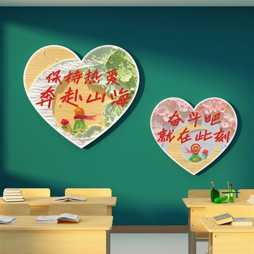 极速班级布置教室装饰小学自w习初中高三励志标语黑板报文化墙贴